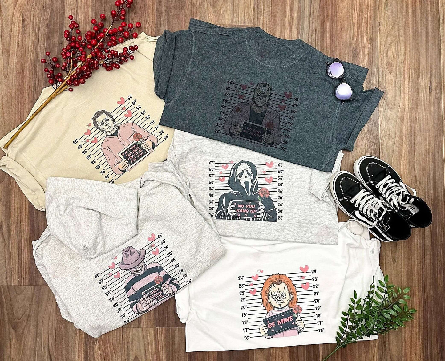 Spooky Valentines Day T-shirt Serial Killer Michael Myers Graphic Tee, Gift for Her, Him, Creepy Valentine, Funny Goth Halloween Shirt