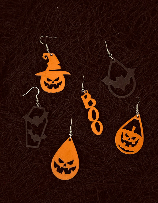 Halloween Laser Cut Earrings | Wood Earrings | Light Weight Earrings | Fall Earrings | Halloween Earrings | Spooky Earrings