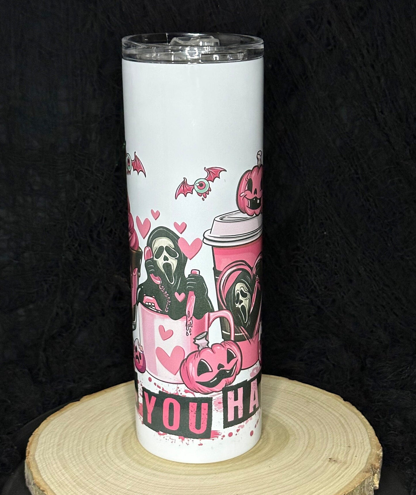 Valentines Day Spooky Tumbler, White Glossy Ceramic 30 oz, Anti Valentines Day, Single friend gift, Funny Halloween, Gifts for her, Creepy